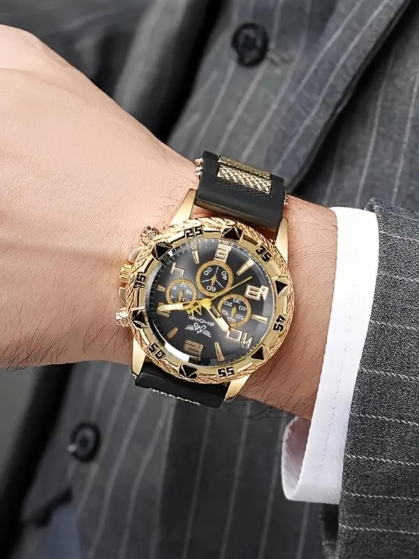 Men's Casual Fashion Round Dial Analog Quartz Watch, Fashion Watch for Party, Daily Jewelry Decor, Trendy All-match & Exquisite Watch for Birthday Gift, without Box 2
