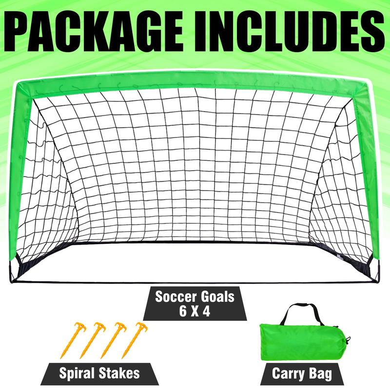 Portable Soccer Goal, 1 Set 6x4 Foot Soccer Goal with Carry Bag, Indoor Outdoor Football Goal for Backyard, Summer Football Accessories for Indoor Outdoor 7