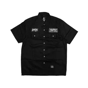 Soldierside Workshirt Hitam "OurRight" WS179 Kancing Keren Bordir Simple Distro Casual