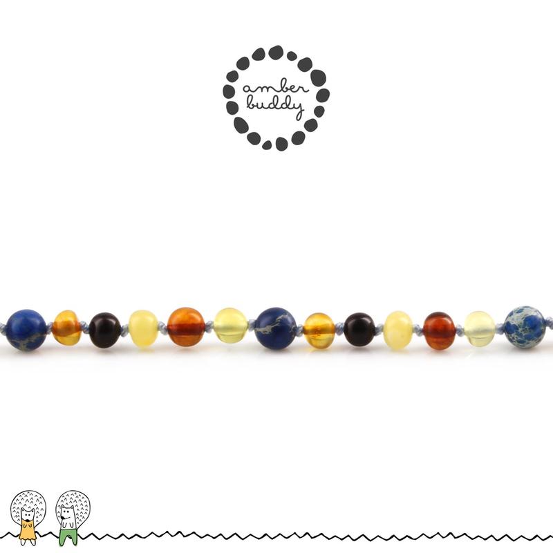 Amber Buddy - JN101 Kalung Amber dengan Deep Blue Imperial Jasper untuk Junior. 38cm [ FREE BANGLE ] 3