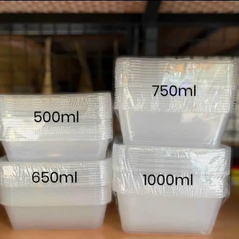 [10c] Hộp nhựa dùng được trong lò vi sóng 500ml/650ml/750ml/1000ml chén 0