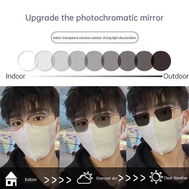 Kính SUNNYINS-Photochromic dành cho nam giới, kính cảm quang chốngxanh biển ánh sáng, kính kinh doanh, khung Retro, nửa khung, kính quang học thay đổi màu sắc Nữ 8