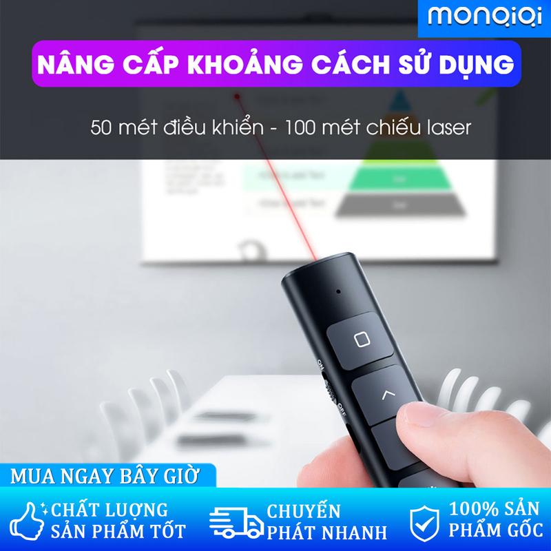 Bút trình chiếu slide powerpoint không dây bút thuyết trình laser pin sạc hỗ trợ báo pin hộ điều khiển từ xa 100m có thể lật trang bật tắt tác vụ chuyển cửa sổ chuyên nghiệp
