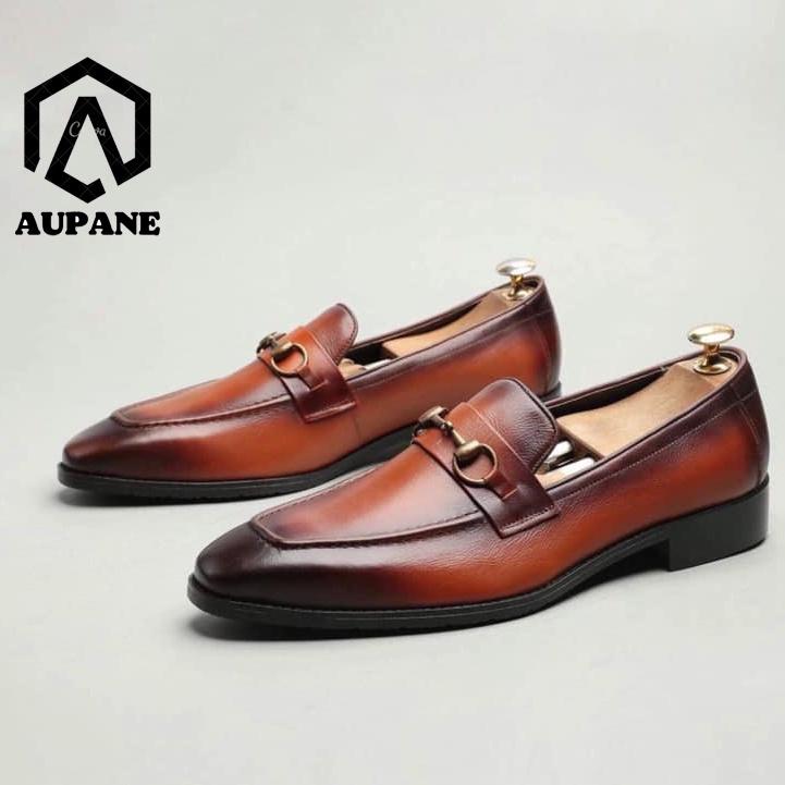 Giày lười nam cao cấp da bò thật bảo hành 1 năm kiểu dáng Horsebit Loafer - Mã T87 Cao Su