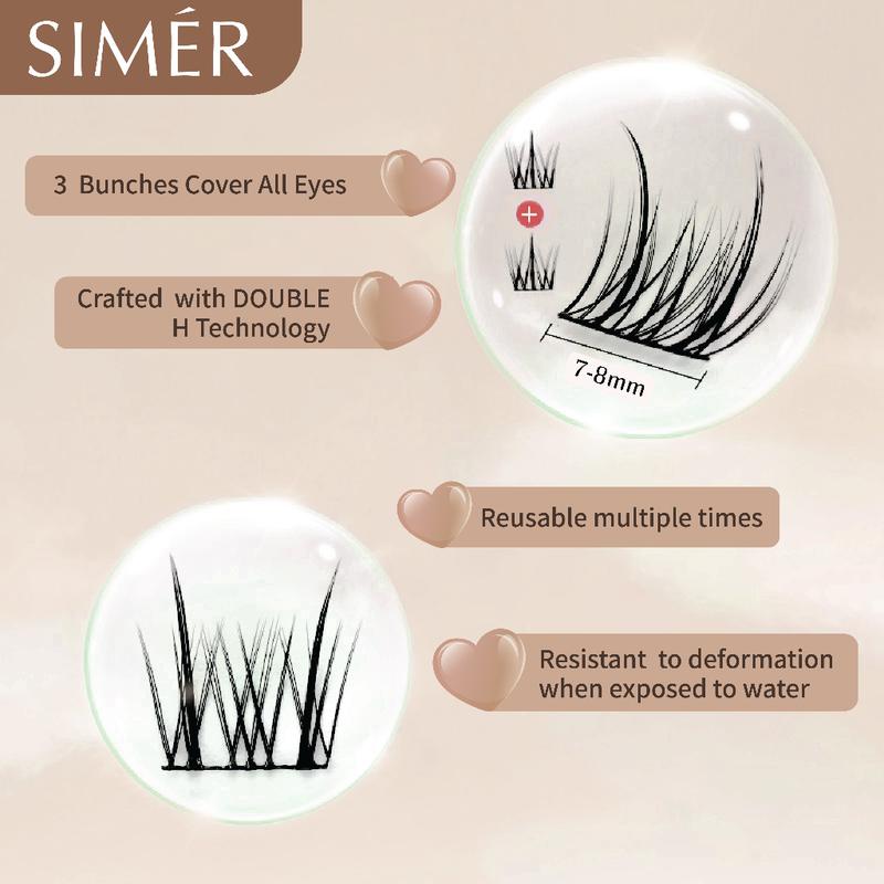 SIMER Natural Series DIY Cluster Lashes – C Curl Segmented Eyelash with Lash Bond & Remover, Long-Lasting & Easy to Apply Bulu Mata Satuan 4
