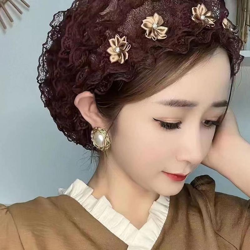 Khăn Trùm Đầu Thanh Lịch, Cắt Ren, Dành Cho Nữ, Che Tóc Mùa Đông Tất Cả Các Mùa, Thiết Kế Chống Gió, Phụ Kiện Thời Trang Gia Đình Và Ngoài Trời Sành Điệu