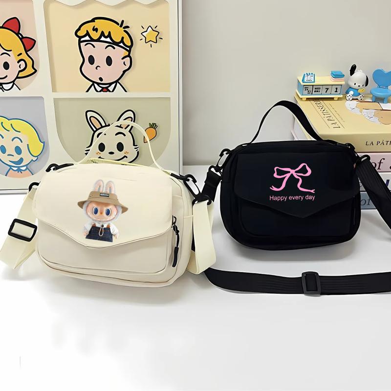 Túi đeo chéo đeo vai vải canvas mini thời trang nam nữ phong cách ulzzang không kèm móc khóa, Túi  mini vải canvas đa năng đựng đồ đi du lịch đi chơi tiện lợi Bag Tote Kem