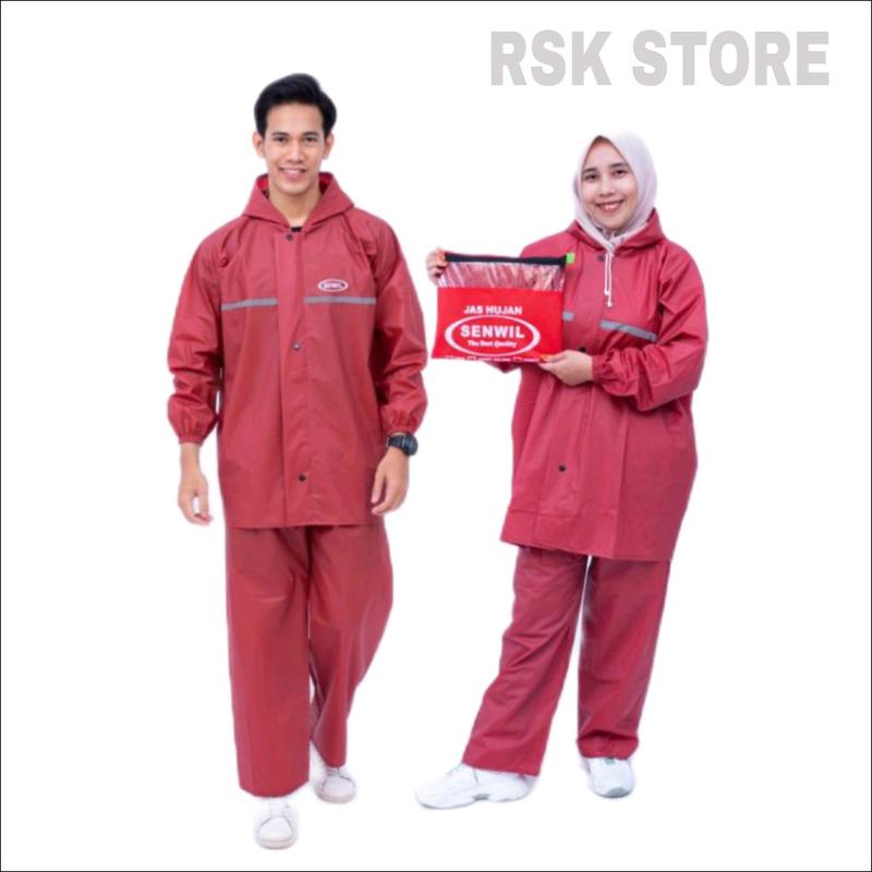 Senwil Jas Hujan Setelan Pria Wanita RAINCOAT Motor Original Bahan PVC 0,25 Tebal Anti Rembes 7