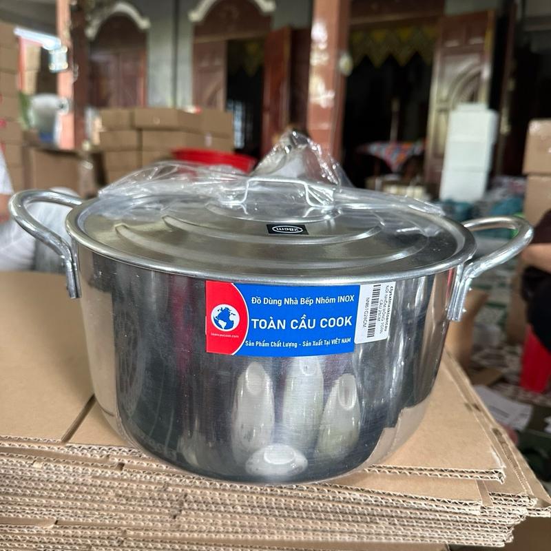  nồi nhôm toàn cầu nhiều size 16cm- 30cm dùng nấu canh kho cá sử dụng trên bếp ga củi bếp than bếp hồng ngoại   không xài cho bếp từ   