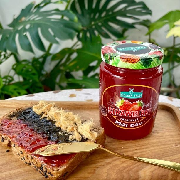 Mứt Phết Trái Cây nhiều vị Dứa/ Dâu tây/ Việt quất/ Cam - Golden Farm - hũ 210g