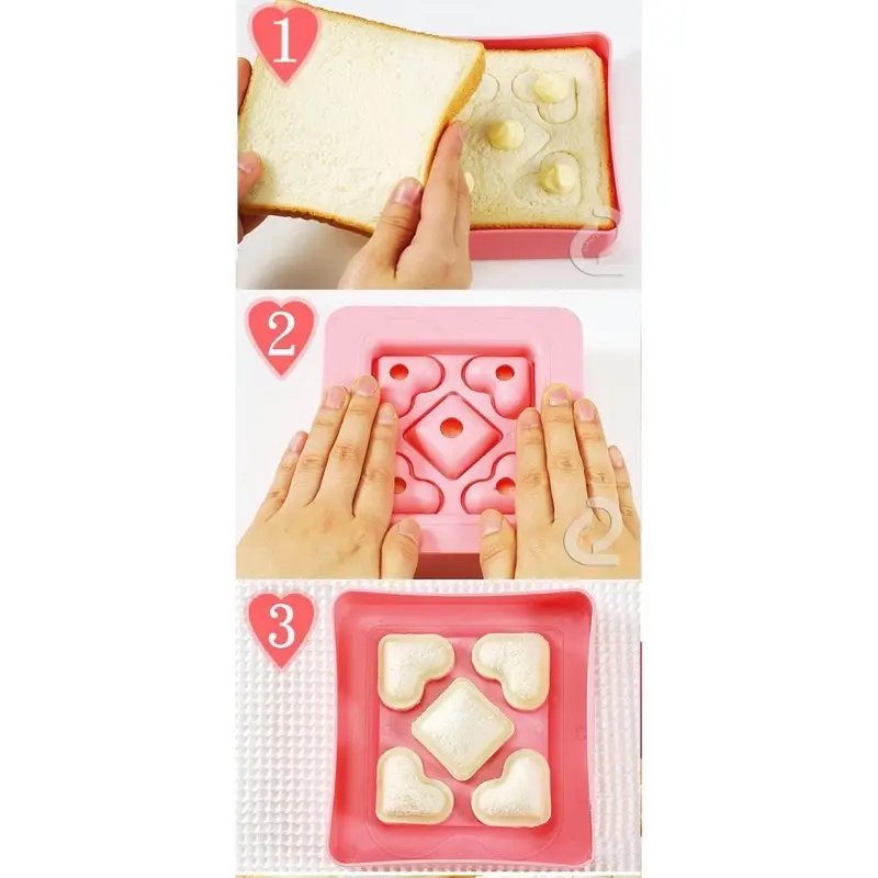 Cetakan roti sandwich mold bentuk hati love kecil 3