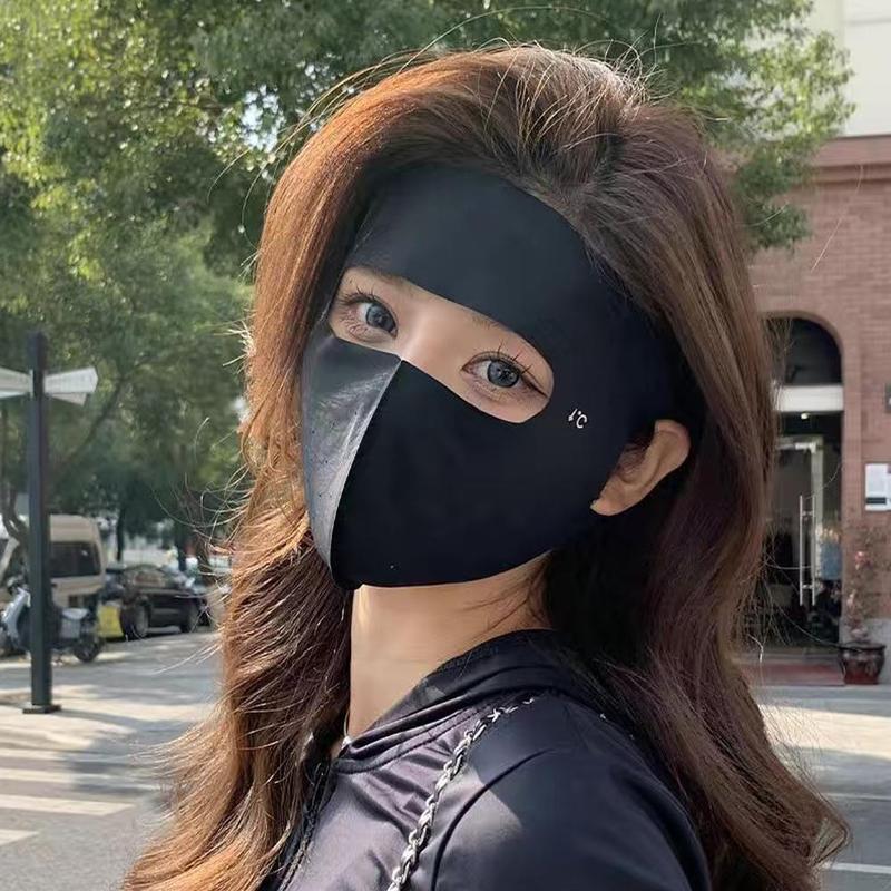 Product Introduction of 1pc Summer Ice Silk Sunscreen Mask Full Face Sun Protection Mask Forehead Facial Gini Thin Section Breathable Anti Ultraviolet Mask 15