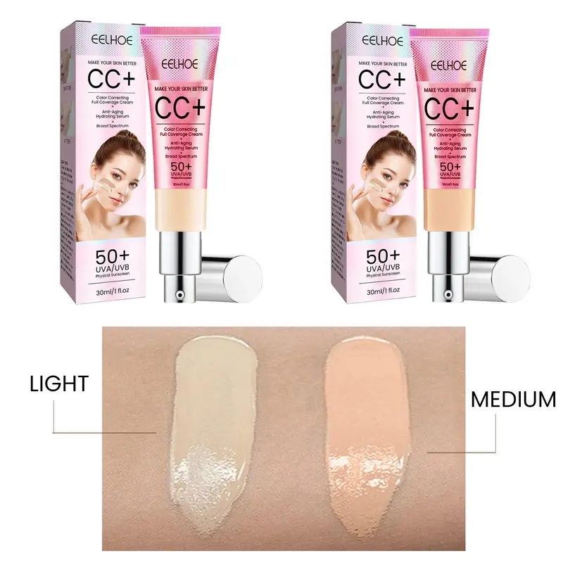 CC Cream, Moisturizing Concealer Cream, Full Coverage Flawless Makeup Cream, Makeup Product for Women & Girls, Cosmetic 4