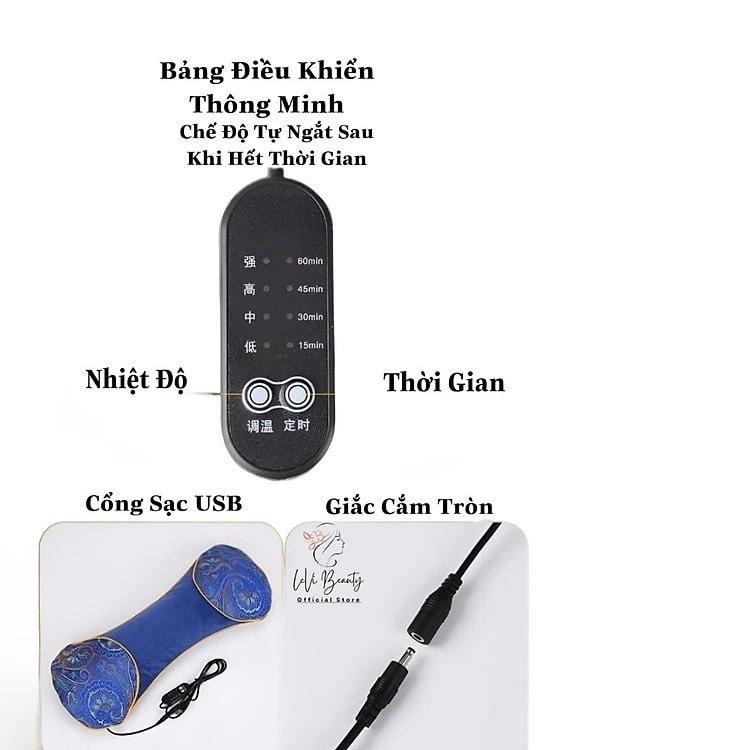 Gối Ngải cứu Điện , Gối thảo dược Tự nhiên ,Kê cổ vai gáy , Massage Giảm Đau - Hàng Đông y nội Địa Trung 9