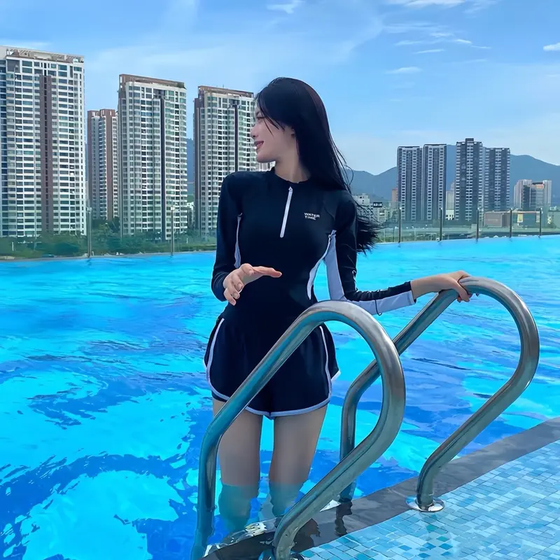 EMMA Đồ Bơi 2 Mảnh Chống Nắng, Bộ Bơi Quần Đùi 2 Lớp Dày Dặn, Kín Đáo, Năng Động Phù Hợp Bơi Lội 1