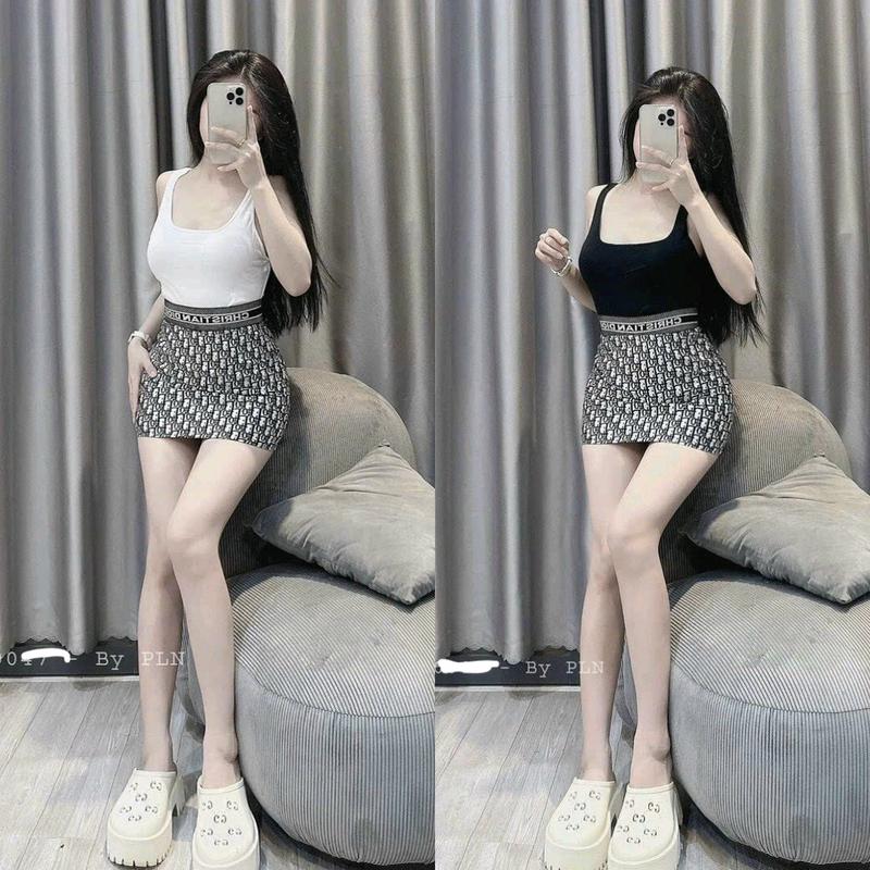 SET SEXY ÁO 2 THUN BODY 2 DÂY KÈM CHÂN VÁY NGẮN ÔM TÔN DÁNG