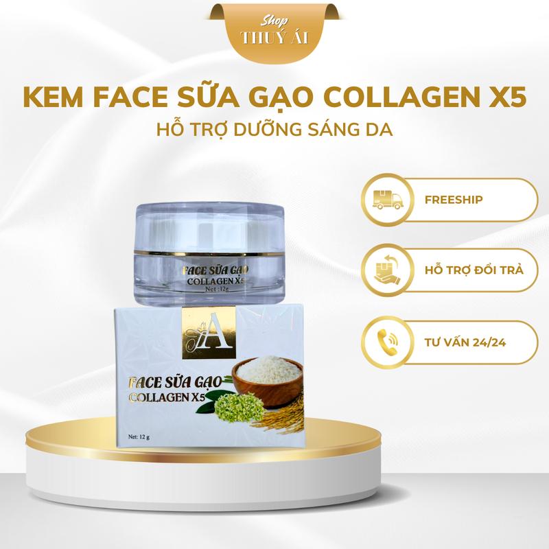 Kem Face Sữa Gạo Colagen X5 (Skincare) - Hỗ Trợ Dưỡng Da - Hỗ trợ giảm mờ thâm, nám