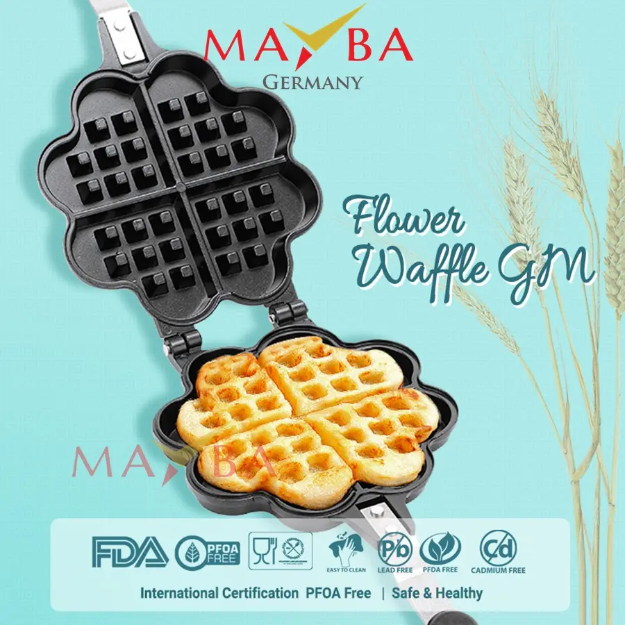 [PROMO] Alat Cetakan Kue/Waffle Croffle  Flower Black ANTI LENGKET (2174) aluminium kitchenware aluminium kitchenware