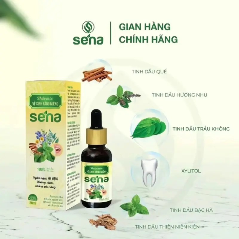 [ CHAI 30ML ] SERRUM khử mùi hôi miệng SENA - HỖ TRỢ hôi miệng xúc miệng Xịt Thơm Miệng Xịt Miệng Trà * Tặng 1 hộp tăm chỉ nha khoa 50  chiếc 0