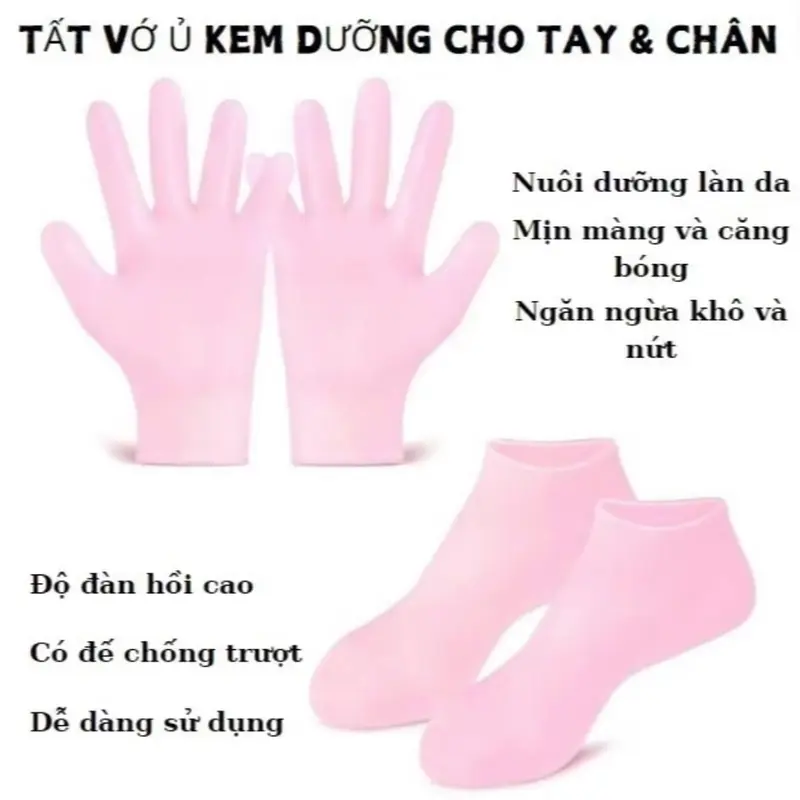 Tất ủ chân tay Silicon ủ kem dưỡng ẩm chống khô da nứt nẻ gót, vớ ủ chân giúp bảo vệ da mềm da 6