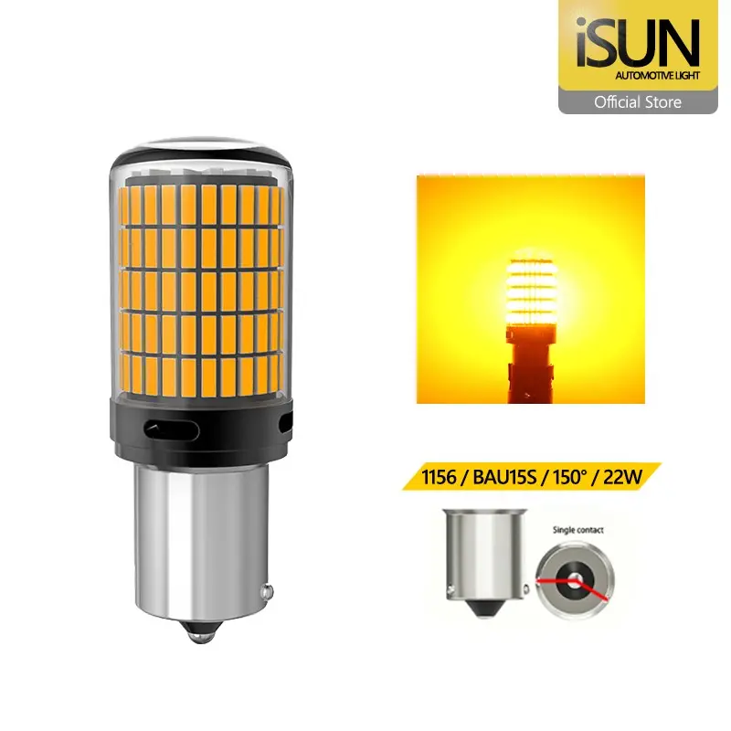iSUN 150-Extreme Series Lampu LED Sein Mundur 1156 BAU15S DC12-24V/22W 7