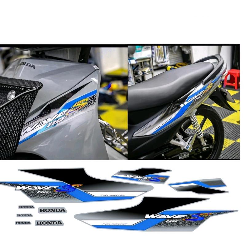 Tem Rời Wave 110 nhãn dán cao cấp chất liệu in 3 lớp ppf chống nước không phai màu logo decal. 0