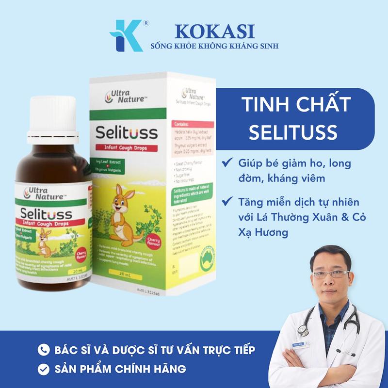 Tinh chất Selituss (20ml) – Giúp bé giảm ho, long đờm, kháng viêm, tăng miễn dịch tự nhiên với Lá Thường Xuân & Cỏ Xạ Hương
