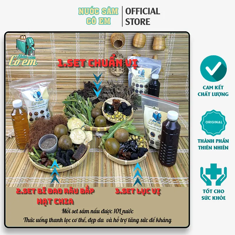 Set nước sâm chuẩn vị nước sâm Cô Em thanh nhiệt - mỗi set nấu 10L nước Nước Trà Tea Chè Trà 1