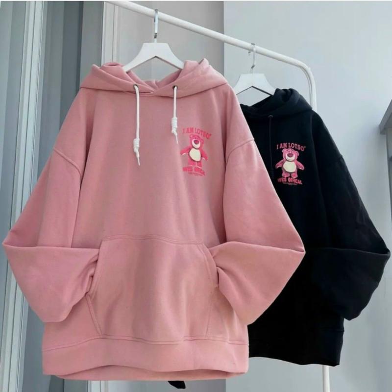 Áo Khoác HOODIE GẤU DÂU Nỉ Bông Nam Nữ Unisex 2