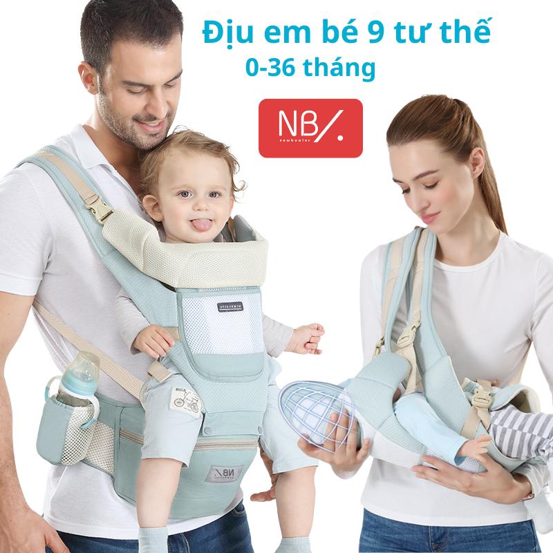 Địu Em Bé Chống Gù 9 Tư Thế Newbealer  Cho Bé Từ 0 Đến 36 Tháng
