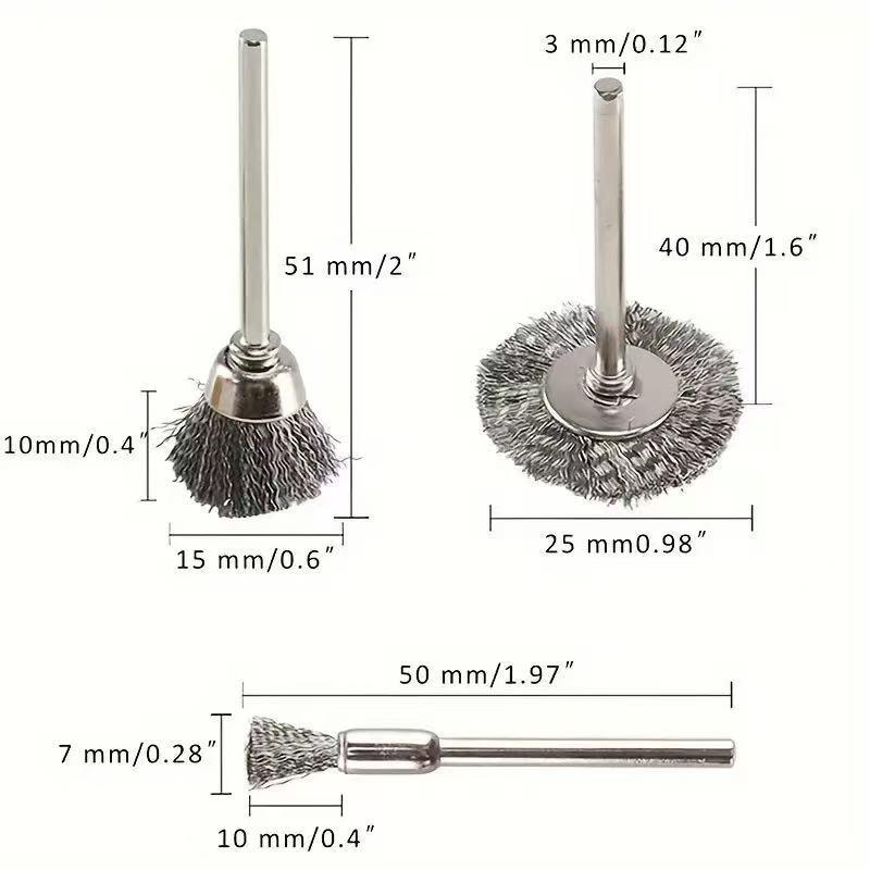 Bowl Shaped Brush Set, 24pcs/set Bowl Shaped Brush Set, Electric Tool Accessories for Cleaning, Deburring, Polishing, Grinding, Rust Removal 1