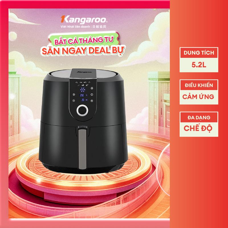 [ CFV ] [ GIÁ SIÊU HỜI ] Nồi chiên không dầu điện tử 7 lít (Dung tích lòng nồi 5,2 lít) Kangaroo KG55AF1A, công suất 1800W.