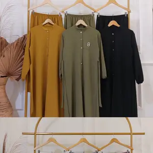 GAMIS DAN SETCEL CAMPUR MY FEMALE muslim wanita airflow  crinkle