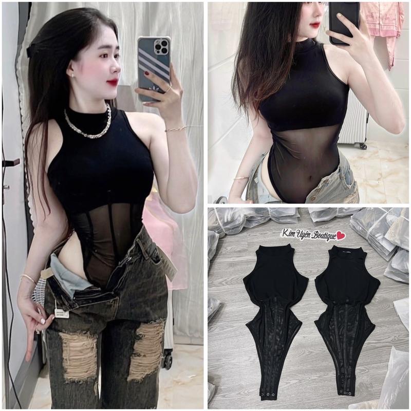 Áo Body Suit Phối Lưới Ôm Dáng MS09