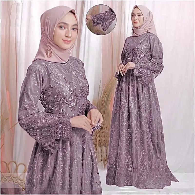 (GAMIS TERBARU) SIZE M L XL XXL 3L / GAMIS PESTA / GAMIS JUMBO /MAXI DRESS / GAMIS TILE / GAMIS MAXI BRUKAT YUMNA