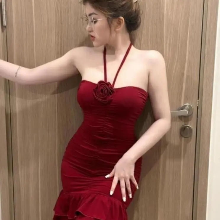 Đầm Body Nữ 2 Dây Nhỏ Chéo Nhúm Eo Ôm Hack Dáng, Váy Nữ Dáng Ngắn Đi Tiệc Đi Chơi Sexy D127 Nines 1