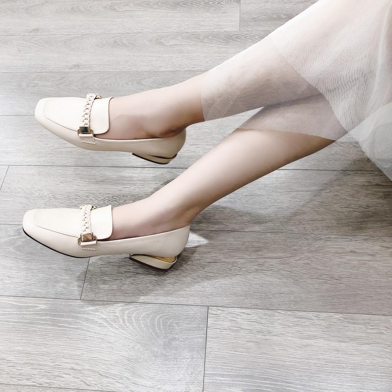  ISHOES - Giày Moca Nữ D797 Mũi Vuông Quai Tết 