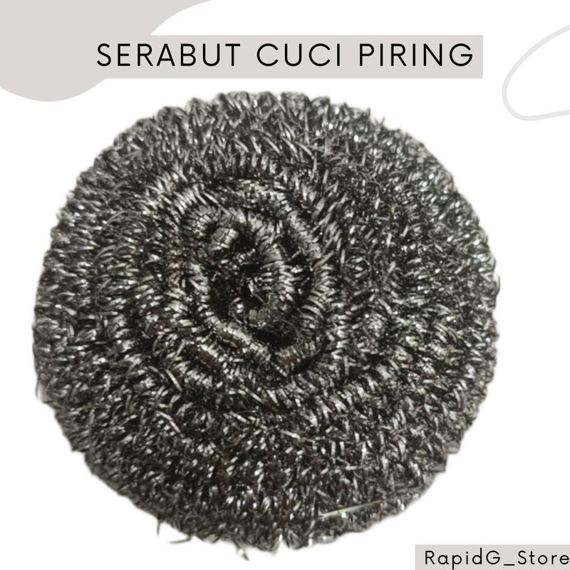 12 Pcs Sabut Baja Serabut Cuci Piring Kawat Stainless Besi Anti Karat 40 Gram AKP Besar sabut baja cuci piring 3
