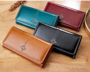 DOMPET PANJANG WANITA LIPAT KULIT FLORIDA  PREMIUM MURAH KARTU TIPIS PESTA KOREA BATAM