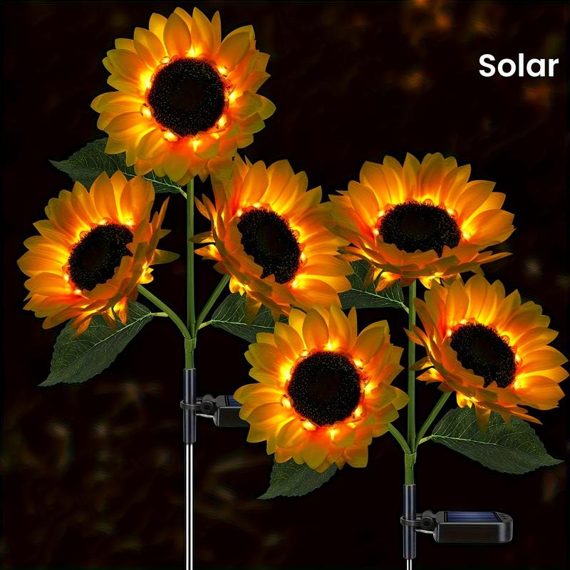 Đèn Trang Trí Hoa Hướng Dương, Chạy Bằng Năng Lượng Mặt Trời, Đèn Bãi Cỏ Ngoài Trời, Chống Thấm Nước IP65, Thích Hợp Cho Vườn, Sân, Sân, Sân Trong, Đèn Ngủ Giáng Sinh