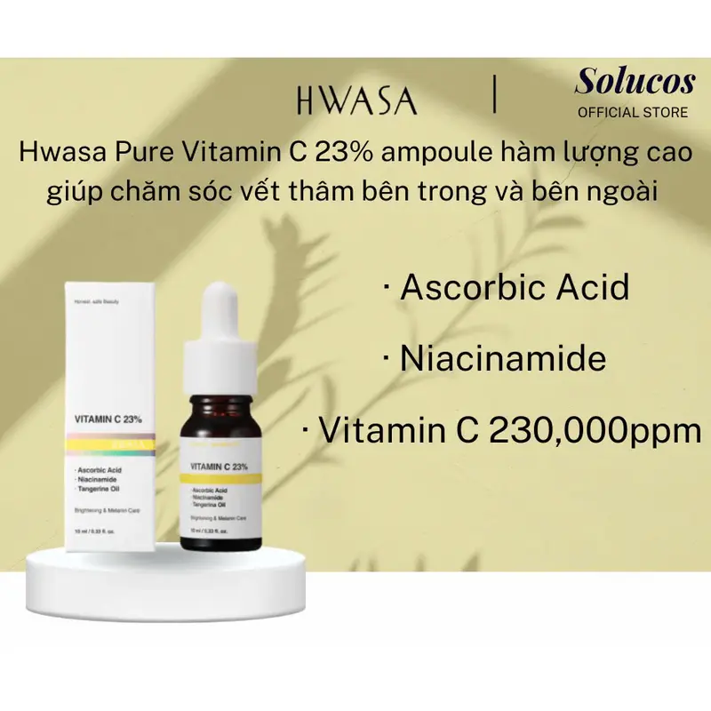 Serum Dưỡng Trắng Vitamin C 23% tinh khiết cải thiện thâm mụn , thâm nám Hwasa 10ml 2
