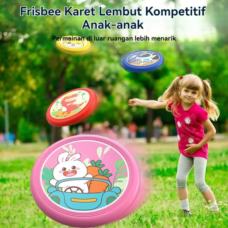 Frisbee Lembut Anak Olahraga Permainan Keluarga Terbuat dari Bahan PU Lembut Anti-Sakit dan Aman untuk Anak 3-10 Tahun Toys Mainan 0