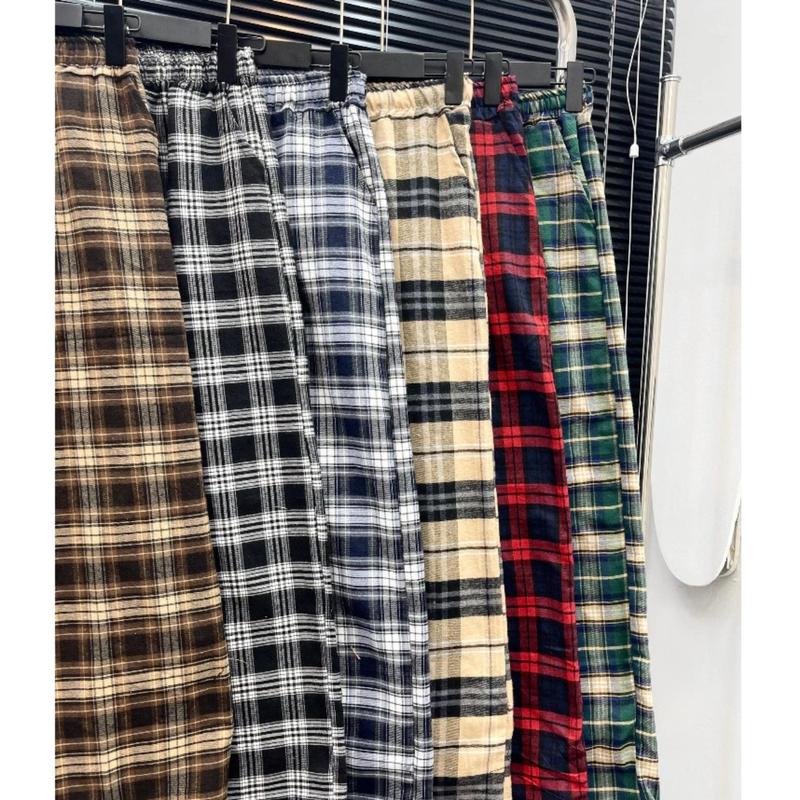 Quần  nữ kẻ sọc CARO lưng cao dáng rộng phong cách Hàn Quốc