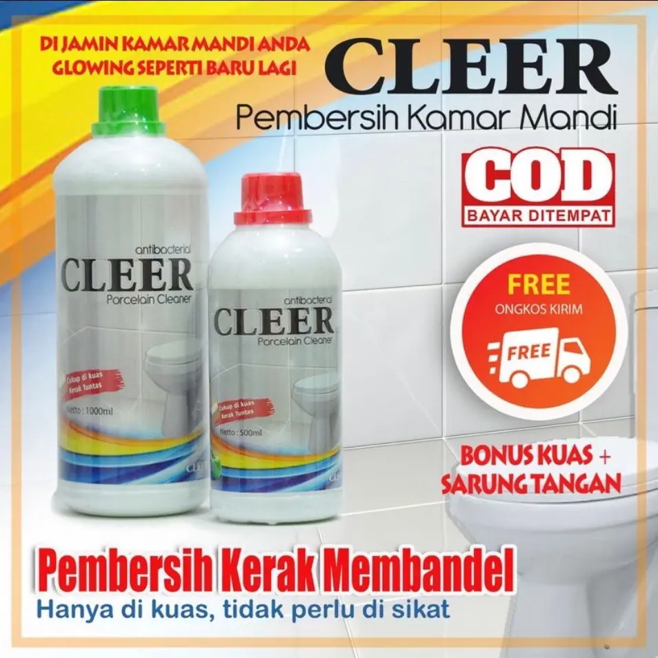 Cleer pembersih lantai/keramik Pemoles Lantai Kamar Kecil Cair Cairan