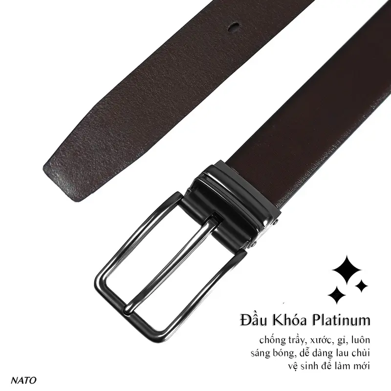 Thắt Lưng Nam MERCURY Khóa Lỗ Kim Da Bò Thật Cao Cấp Bền Đẹp Sang Trọng Công Sở Thời Trang Đi Làm Học Bản Nhỏ Sinh Viên NATO 4