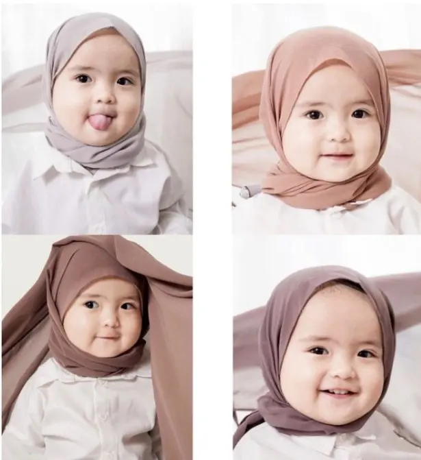 J012 Pashmina Anak Instan dengan Tali Karet