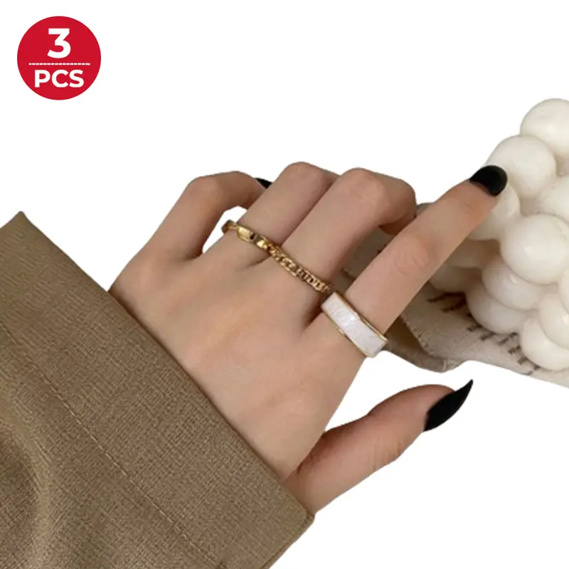 Minzo Cincin Wanita Korea Aksesoris Perhiasan Wanita Imitasi Rings Jewellery Gaya Simpel Kekinian 0