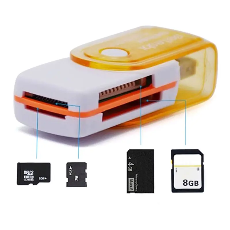 Đầu đọc thẻ nhớ USB 4 trong 1 hữu ích cho MS, MS-PRO, TF, Micro SD , tốc độ cao