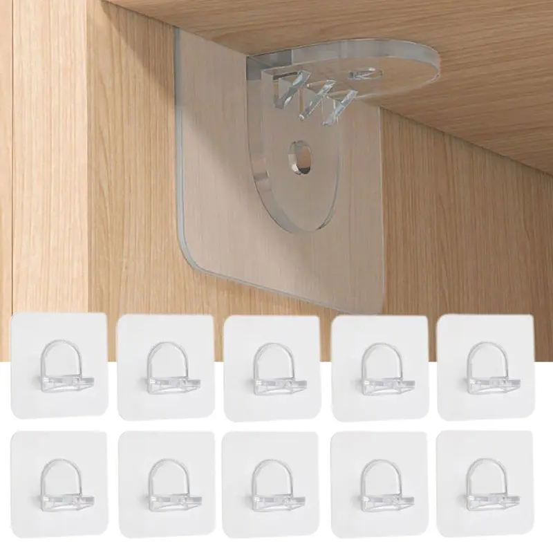 Chốt Hỗ Trợ Kệ, 10 Chiếc, Làm Bằng Nhựa, Kẹp Hỗ Trợ Kệ Tủ, Móc Treo Tường 0