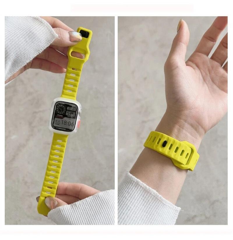 Product Introduction of Ốp Và Dây Đeo Silicon, Ốp Bảo Vệ TPU, Tương Thích Với Apple Watch Series Ultra 9, 8, 7, 6, 5, 4, Se, Ultra 2, 49Mm, 45Mm, 44Mm, 41Mm, 40Mm 27